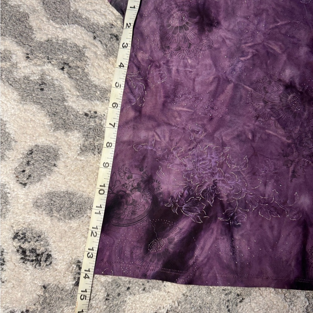 Grunge Sparkle Flowers Tie Dye Short Sleeve Top⭐️ - Picture 4 of 5